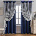 Elegant Blackout and Sheer Layered Curtain Panels for Home Decor
