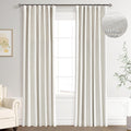 100% Blackout Linen Curtains 96 in Long - Elegant Light Blocking