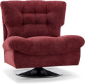 Swivel Accent Chair, Wide Seat Sofa, Burgundy