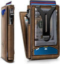 BULLIANT Men Wallet Money Clip Slim Leather Card Case - Pop-Up Access