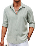 Men's Casual Button Down Chambray Shirt - Lightweight Wrinkle Free
