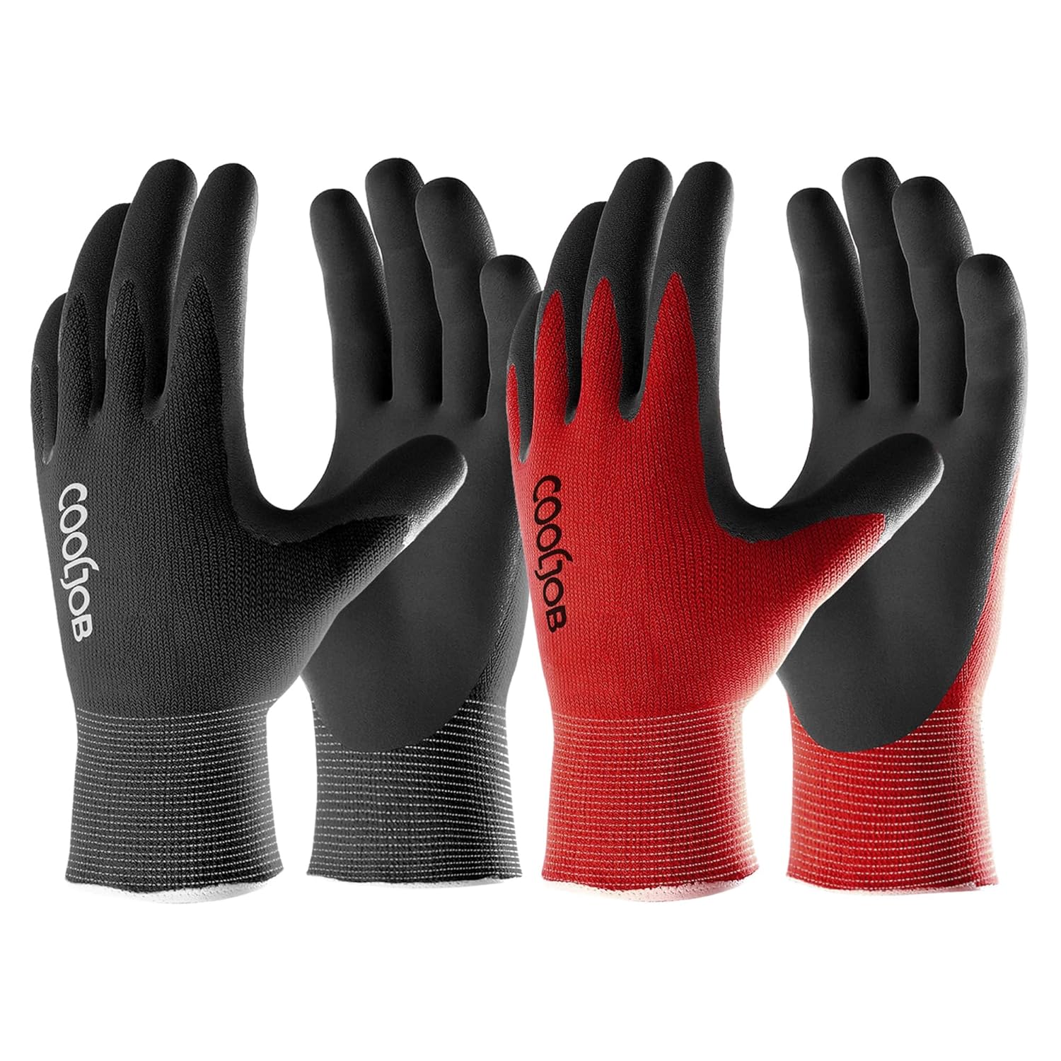 COOLJOB 6 Pairs Breathable Rubber Gardening Gloves