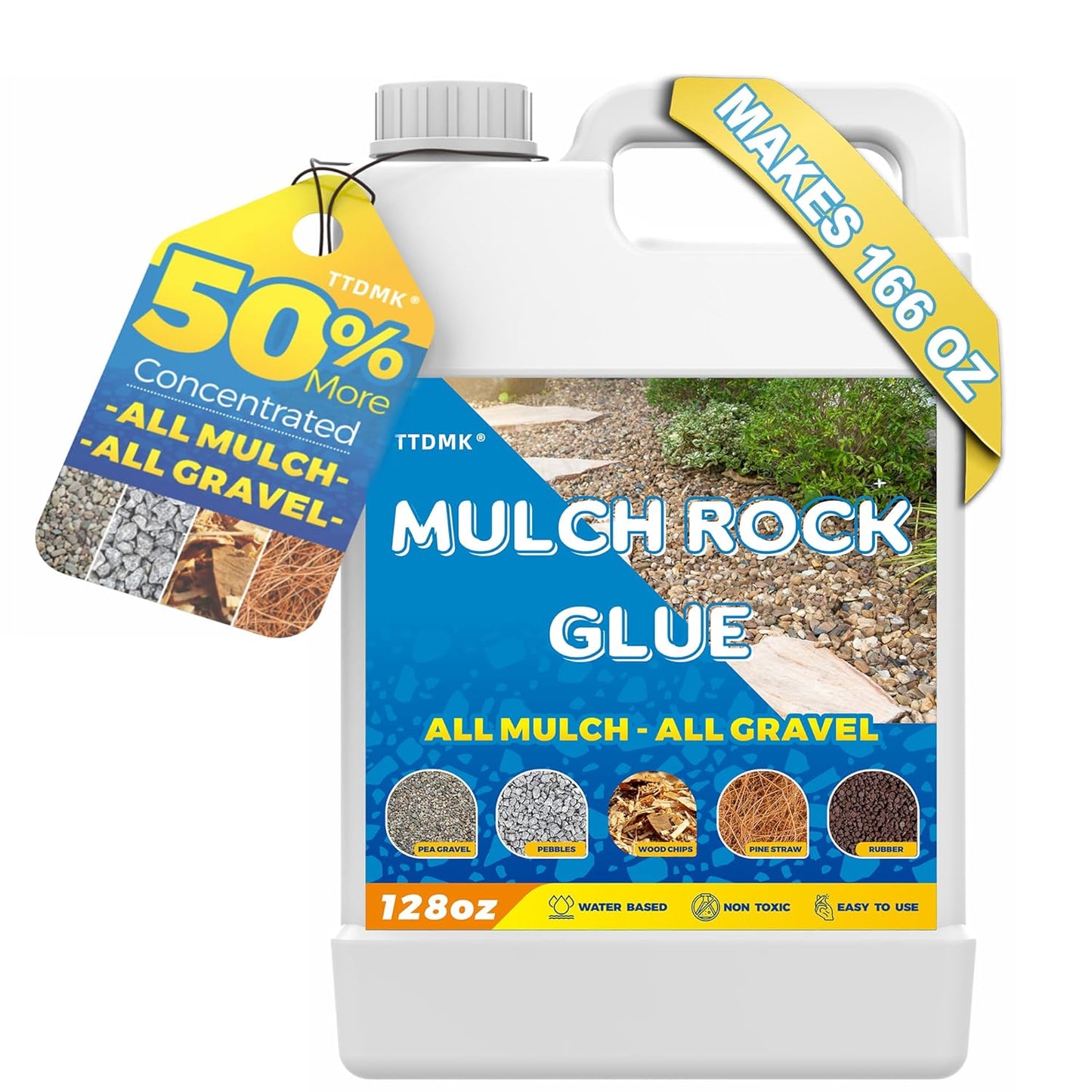 166oz Rock Glue for Landscaping - Waterproof Mulch Anchor