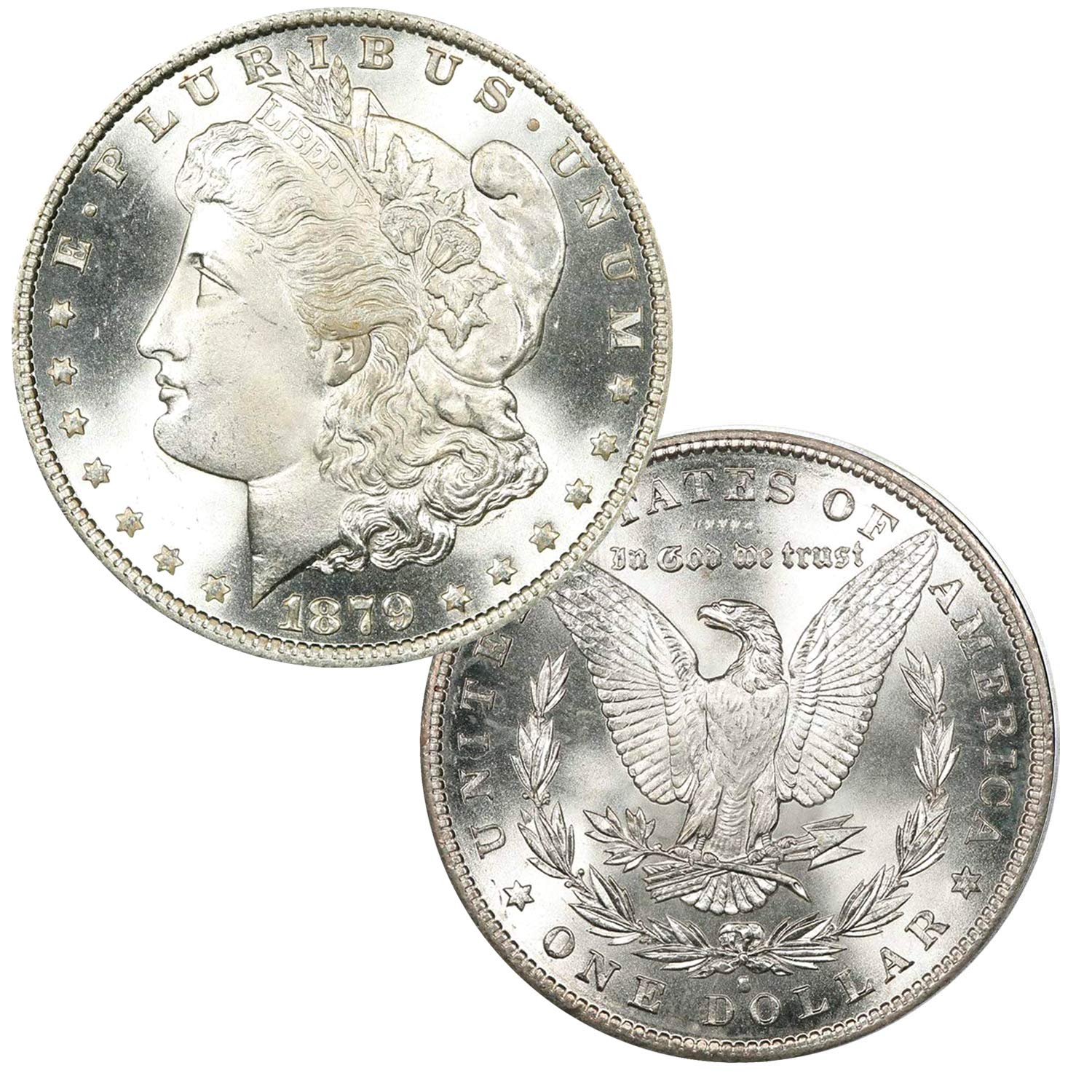 USA 1879 S Morgan Silver Dollar Coin - Brilliant Uncirculated