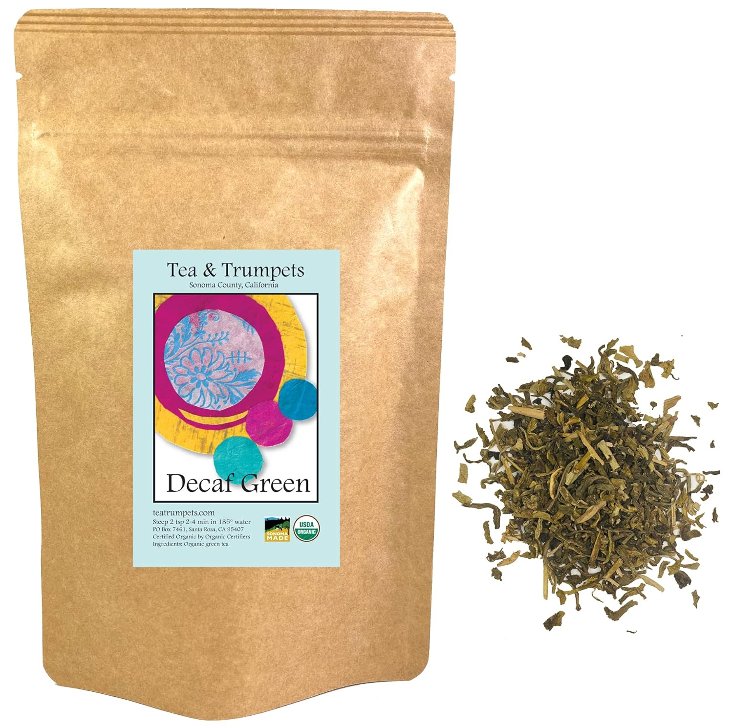 USDA Organic Decaffeinated Green Loose Leaf Tea for Refreshing Taste