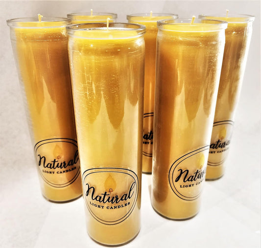100% Natural Beeswax Glass Prayer Candles
