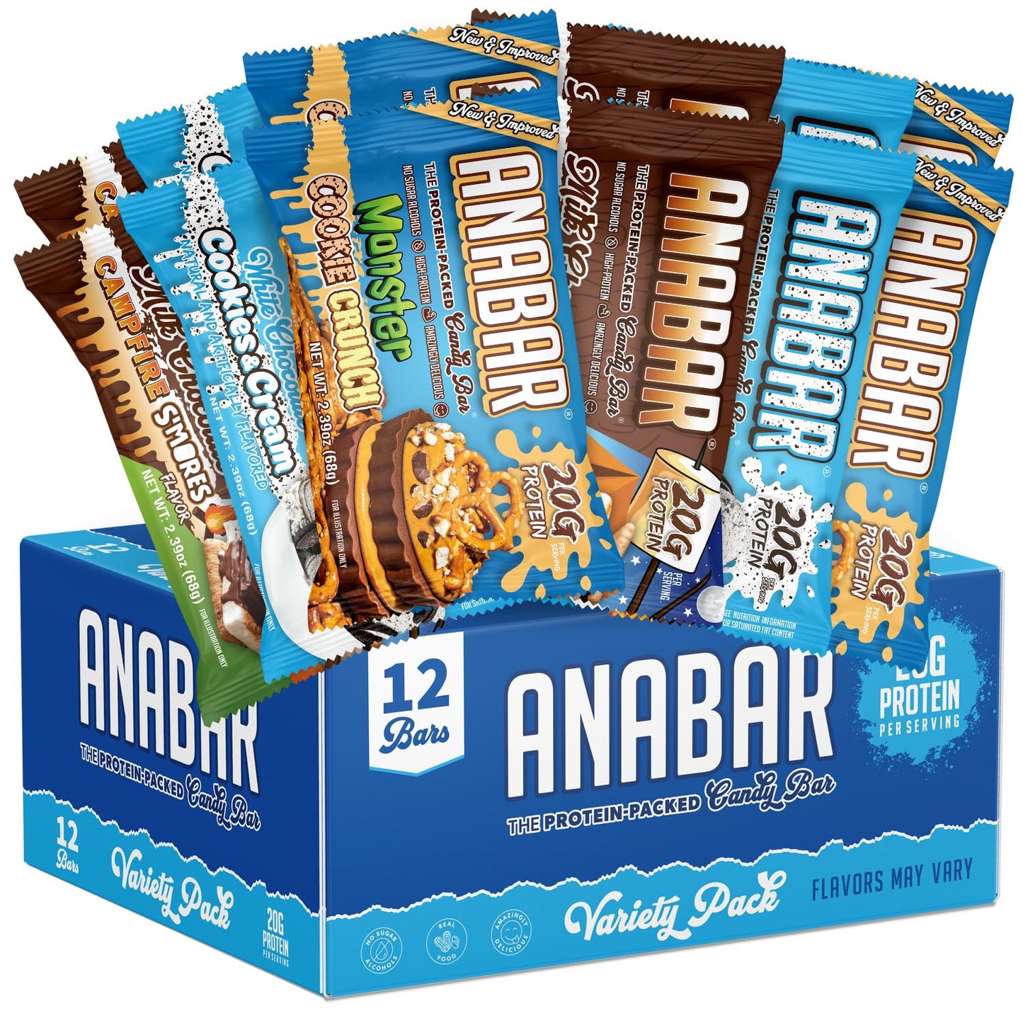Anabar Protein Bar Variety Packs - Delicious High Protein Snack
