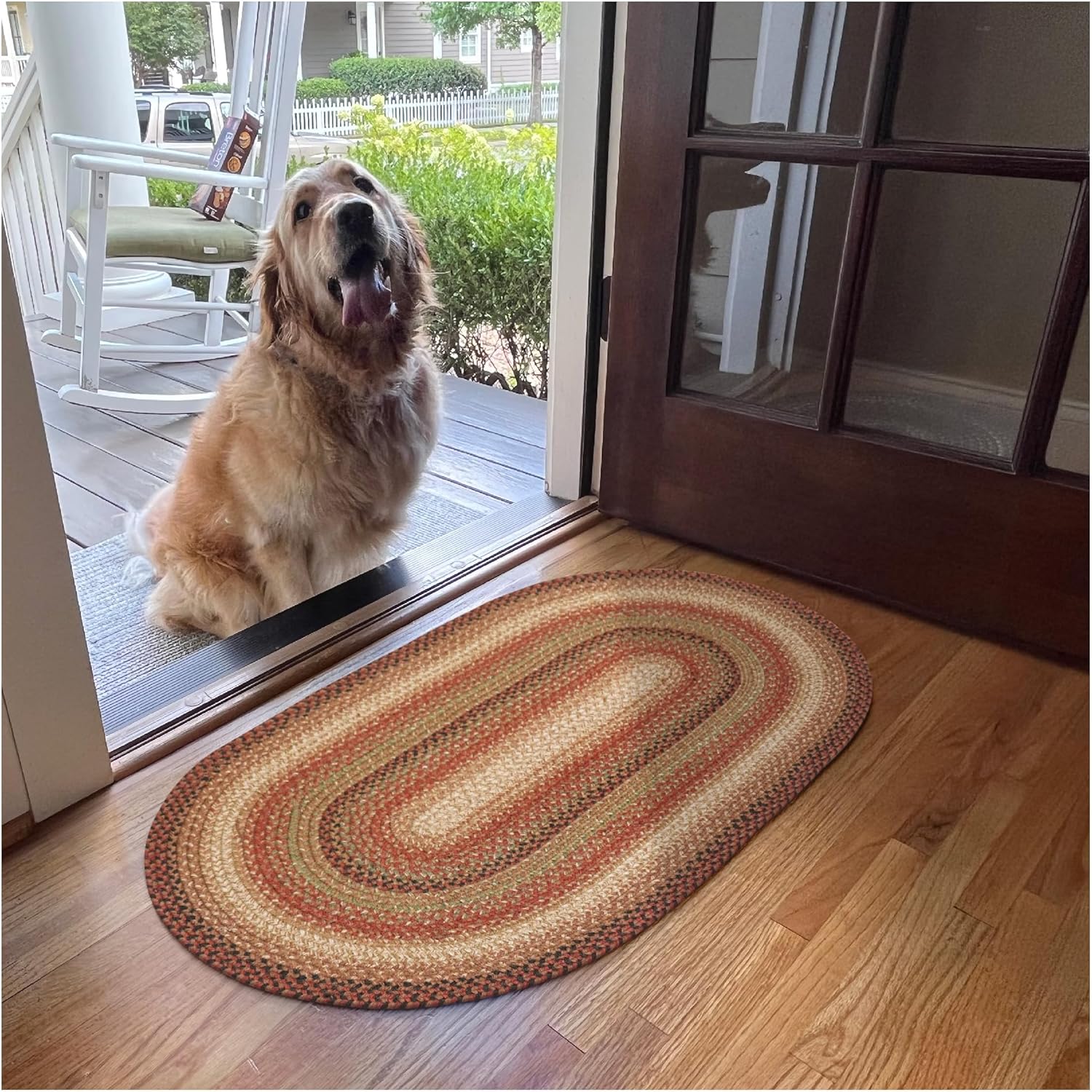 Gingerbread Brown Oval Braided Rug - Handmade Jute Decor