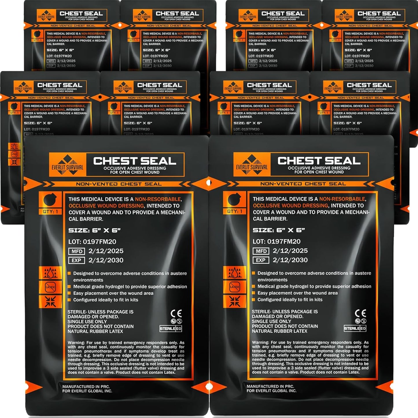 EVERLIT Occlusive Chest Seal for Open Chest Injury Treatment