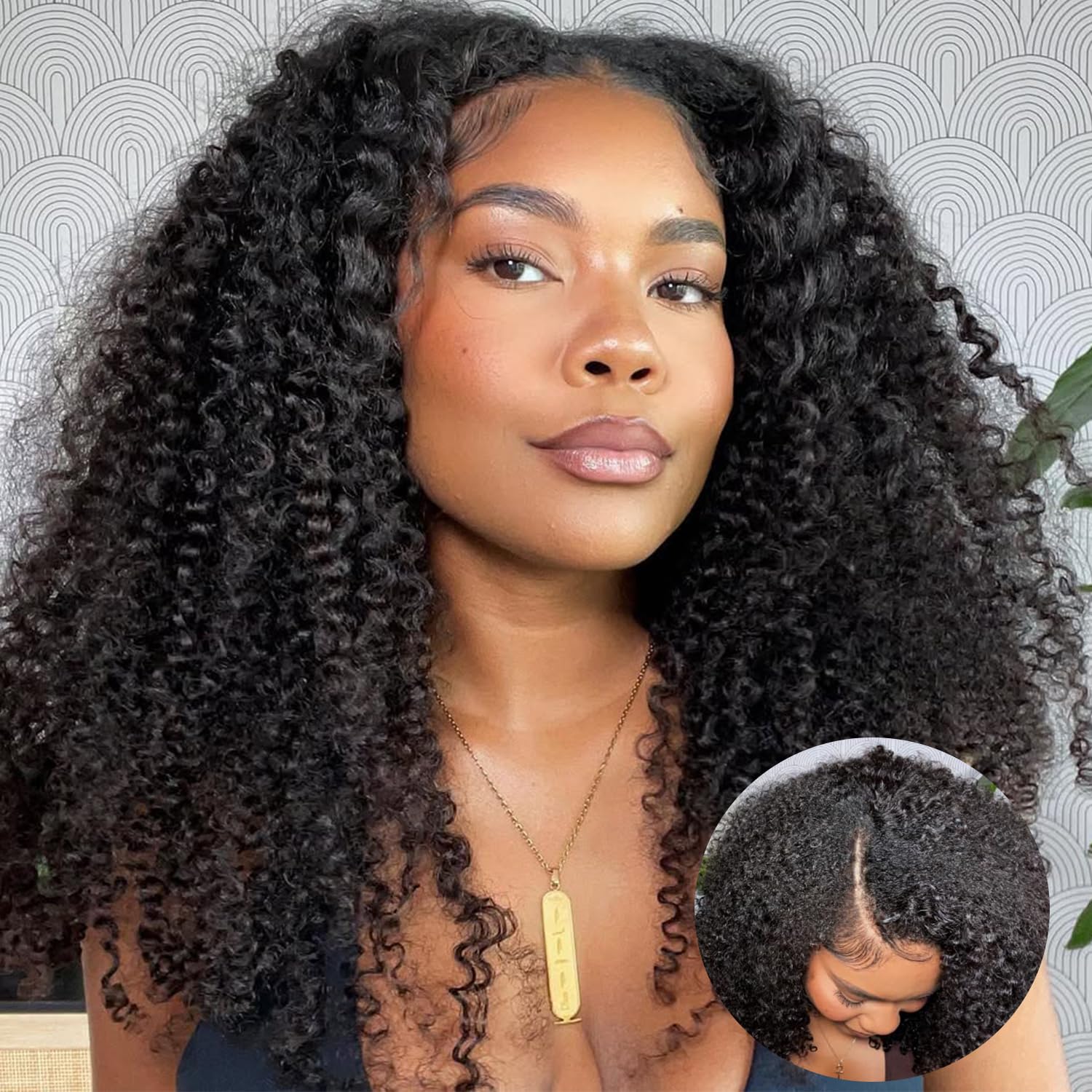 VShow Curly V Part Wig Human Hair for Beginners Friendly