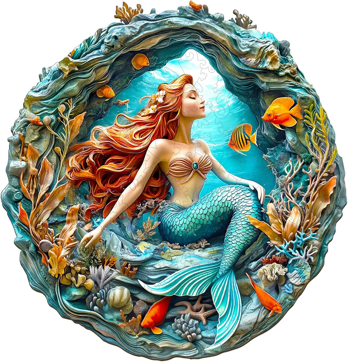 KAAYEE Wooden Puzzles for Adults - Stunning 3D Mermaid Design