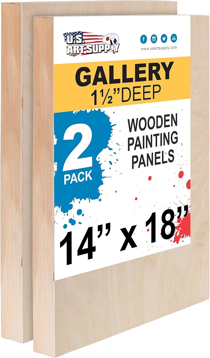 U.S. Art Supply Unfinished Cradled Wood Panels for Painting