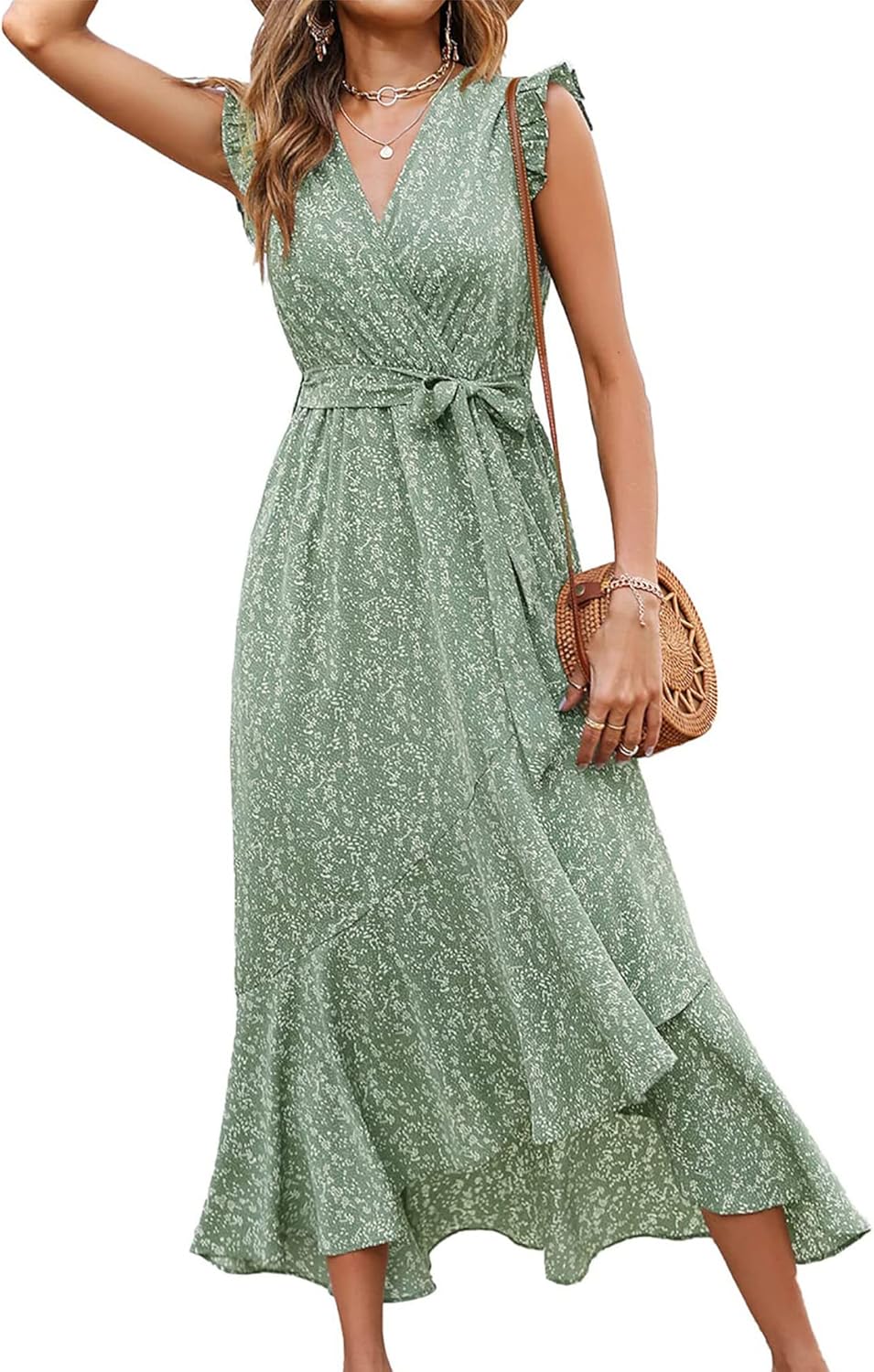 BTFBM Summer Floral Maxi Dress for Women - Perfect Vacation Wear