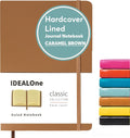 IDEALOne Hardcover Leather Journal Notebook Lined A5 - Durable Travel