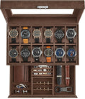 Watch Box 12-Slot Lockable Case with Drawer - Display & Protect
