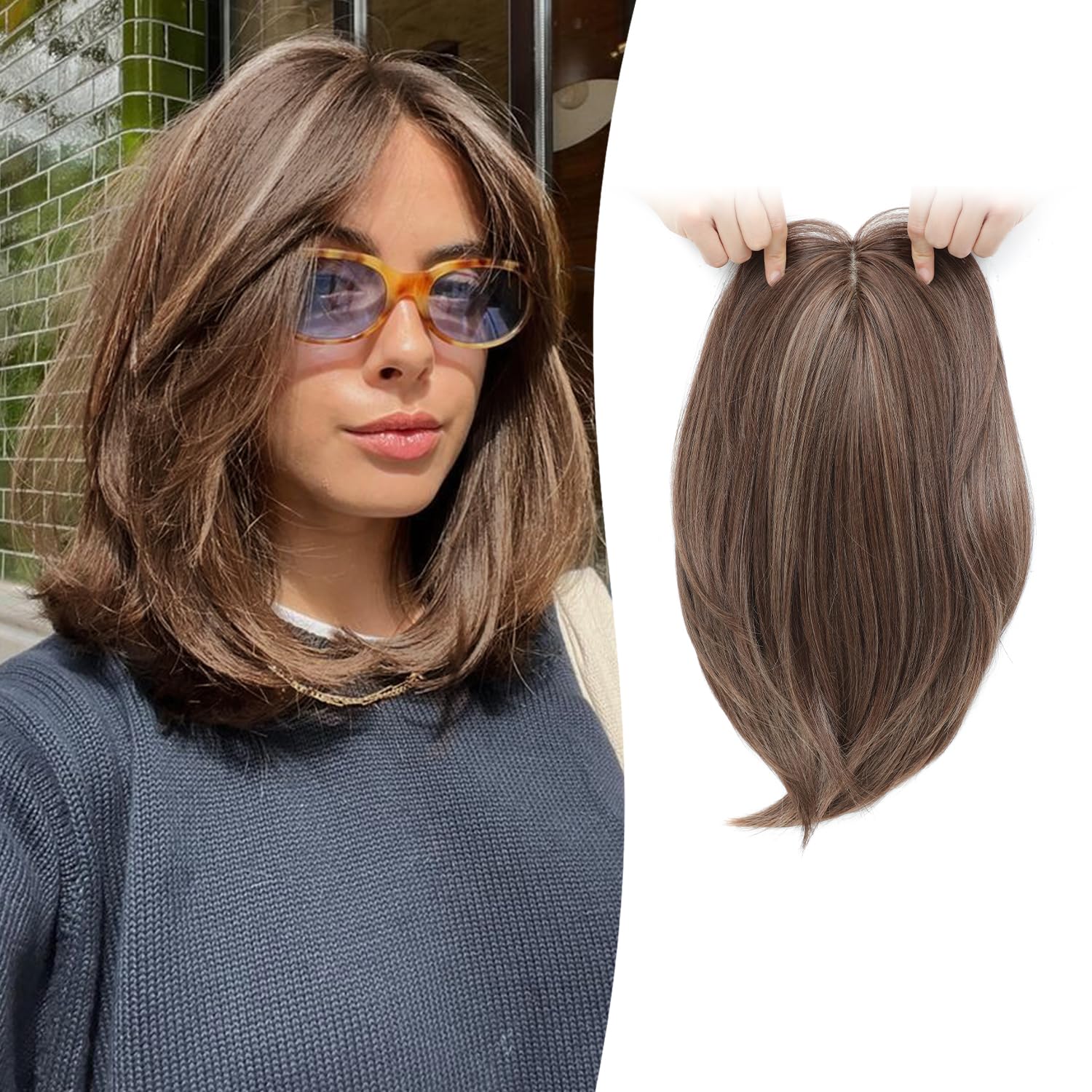 Hair Topper 12in Clip in Synthetic Hair Toppers for Women
