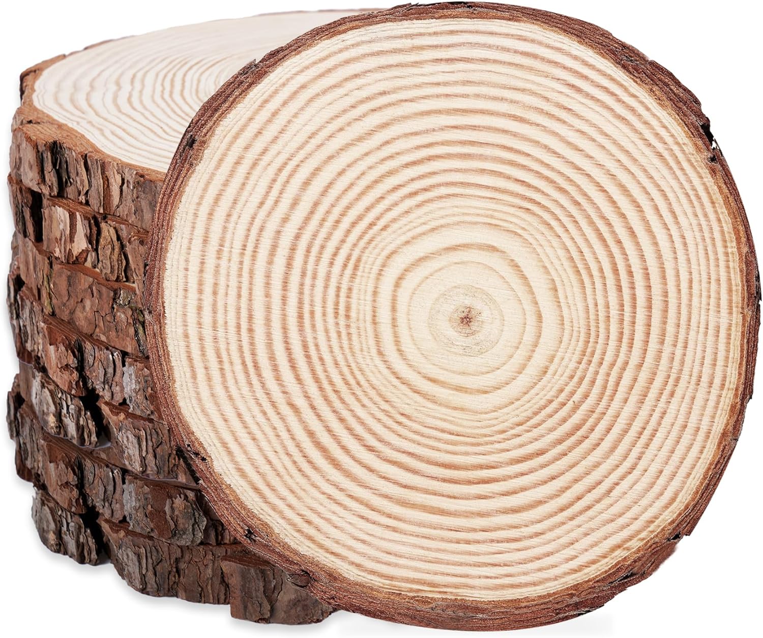Natural Wood Slices for Centerpieces - Rustic Decor Set of 8