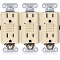 Faith 15A GFCI Outlets Ivory 3-Pack - Slim Self-Test Protection