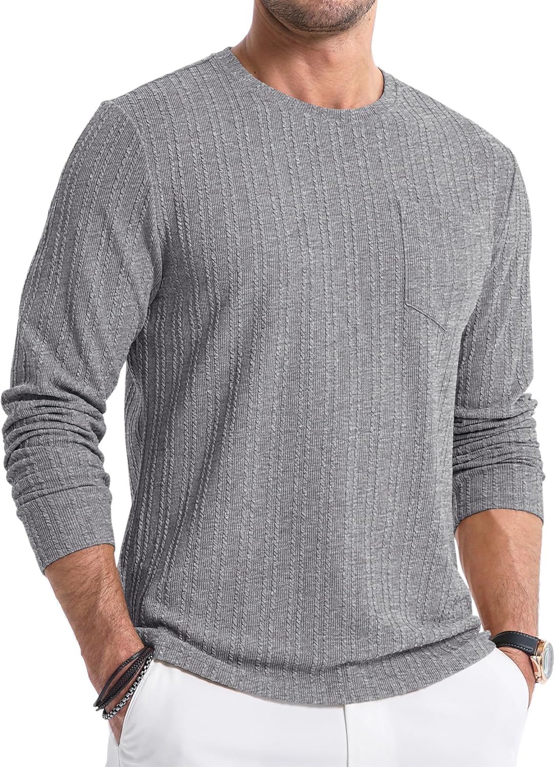 Stretchy Knit Pocket Tee by JMIERR