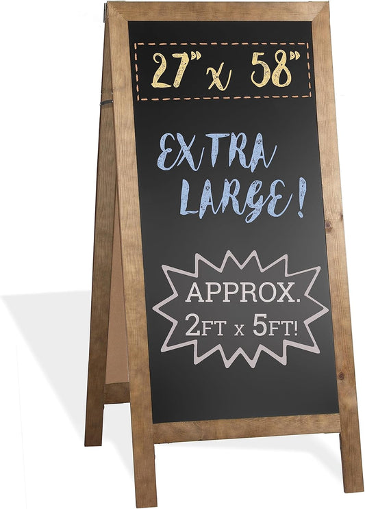 A-Frame Chalkboard Sidewalk Sign - Durable Magnetic Display