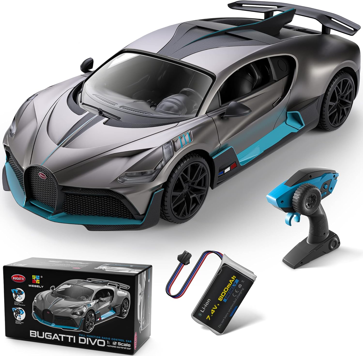 MIEBELY Remote Control Car Bugatti Divo 1/12 Scale RC Cars