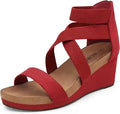 DREAM PAIRS Elastica Ankle Strap Open Toe Platform Wedge Sandals