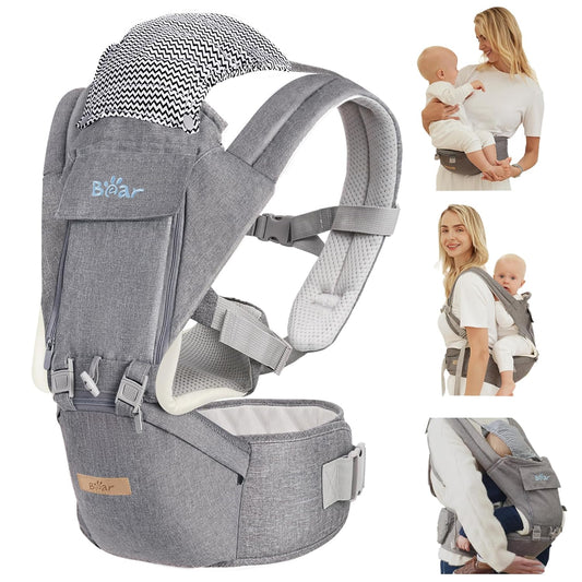 6-in-1 Ergonomic Bear Baby Carrier - Enhanced Lumbar Support
