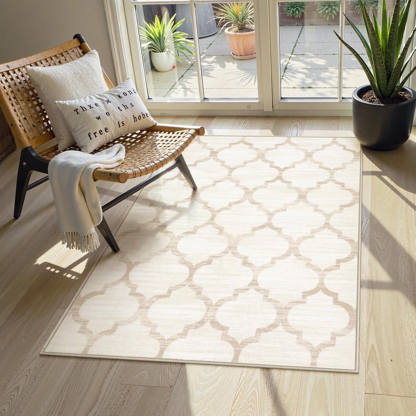 Lahome Moroccan 3x5 Washable Rug for Bedroom Aesthetic Decor