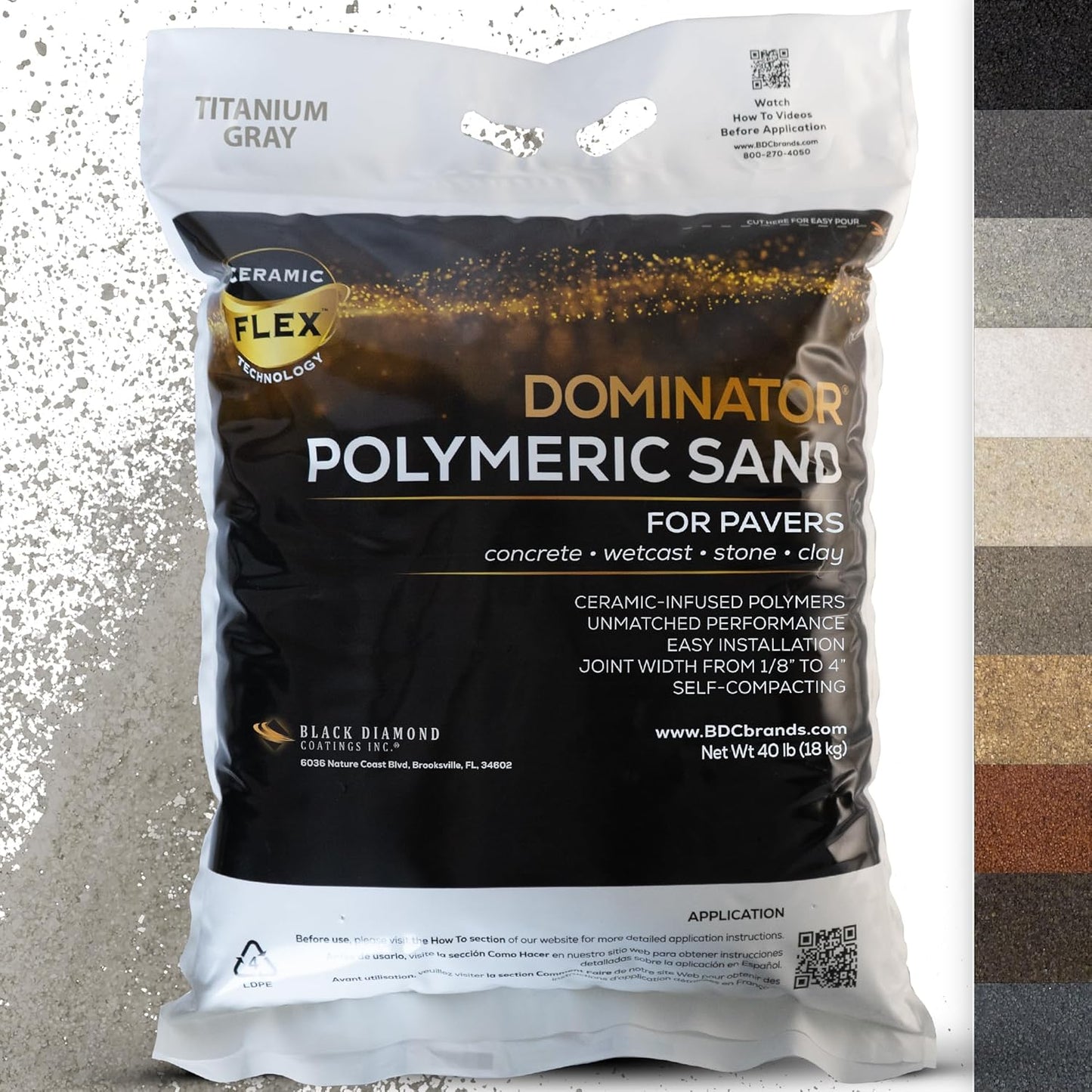 DOMINATOR Polymeric Sand for Pavers - Titanium Gray 40 lbs