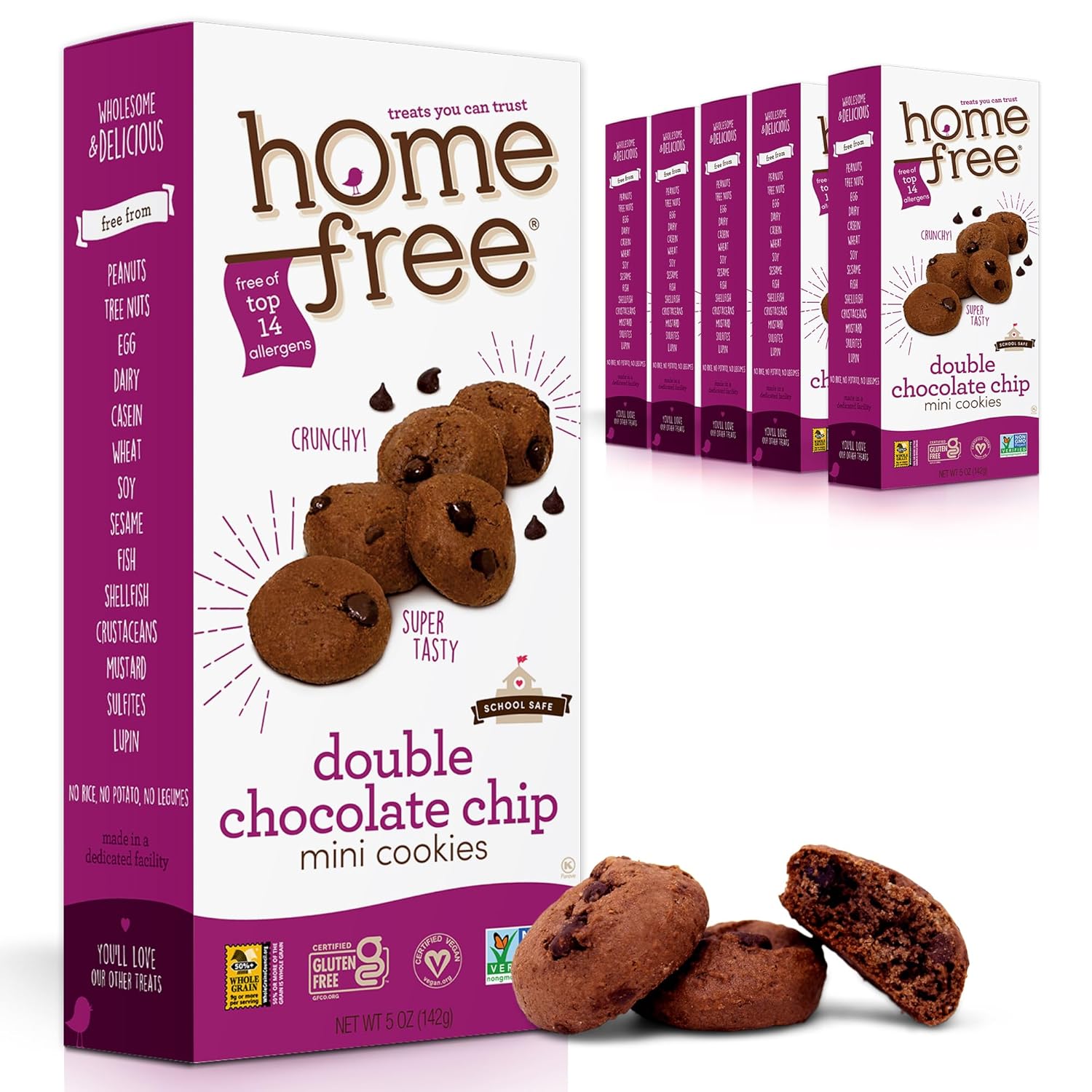 Homefree Mini Double Chocolate Chip Cookies - Gluten Free Snack