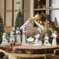 Christmas Nativity Scene Set with 12 Resin Miniature Figurines