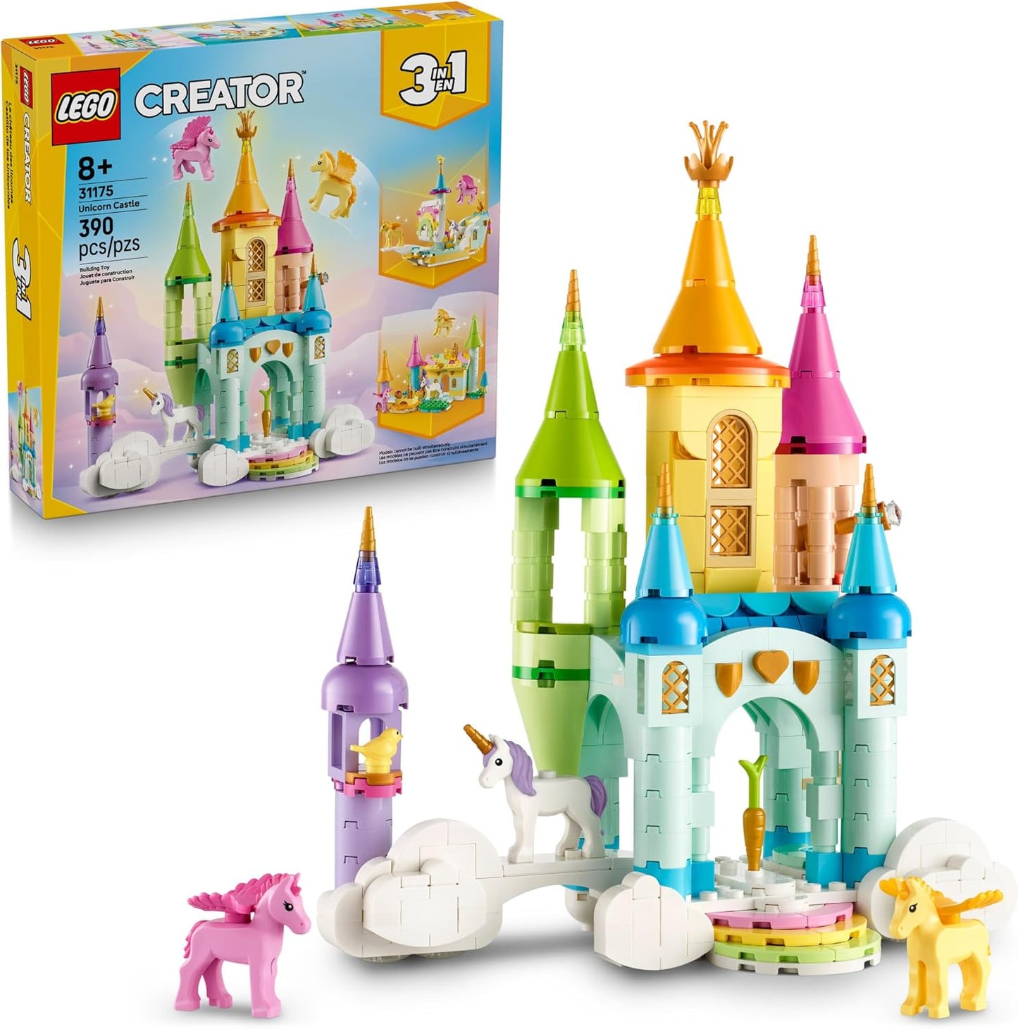LEGO Creator 3 in 1 Unicorn Castle Building Toy for Kids