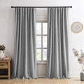 RAIN CITY Grey Blackout Curtains 126 in Long Panels - Full Blackout