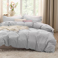 Bedsure Light Grey California King Duvet Cover Set for Comfort