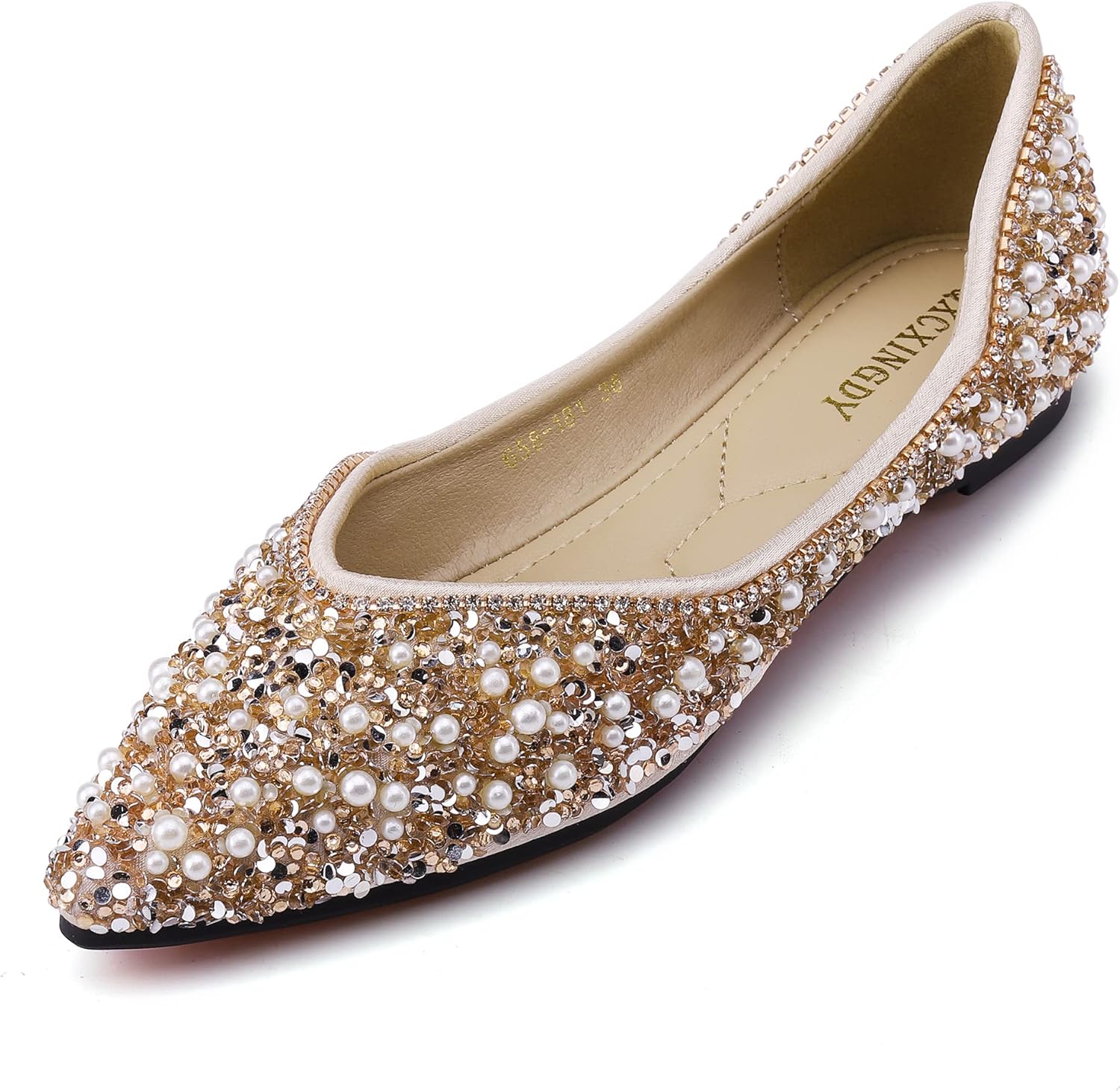 Stylish Women's Rhinestone Flats for Dress, Work, and Dance