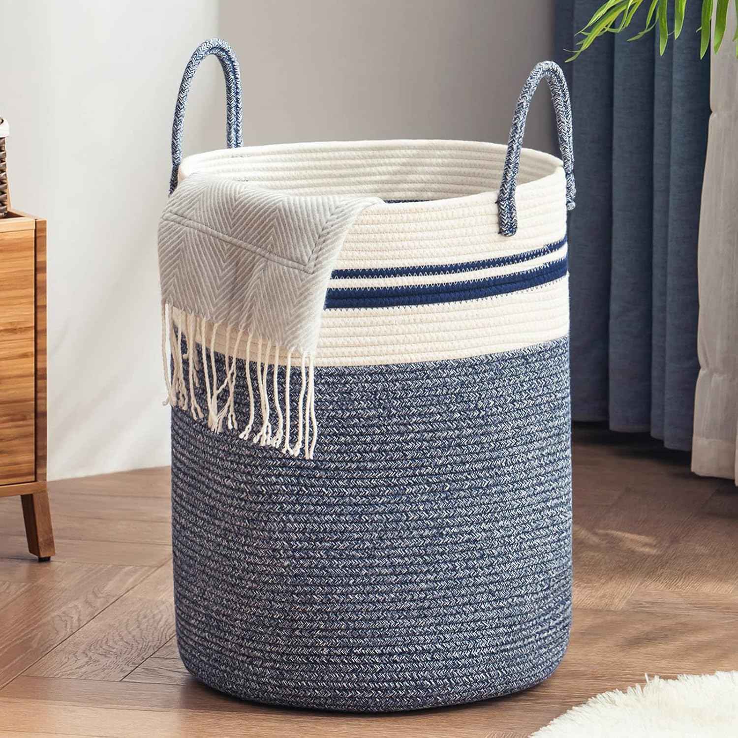 Woven Rope Laundry Hamper Basket for Stylish Storage Needs