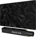 Extra Large Gaming Mouse Pad with Black Topographic - XXL Desk Mat