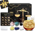Libra Birthday Gift Set - Zodiac Candle Holder & Crystal Box