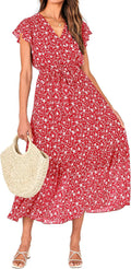 Summer Floral Midi Dress for Women by BTFBM in Boho Design