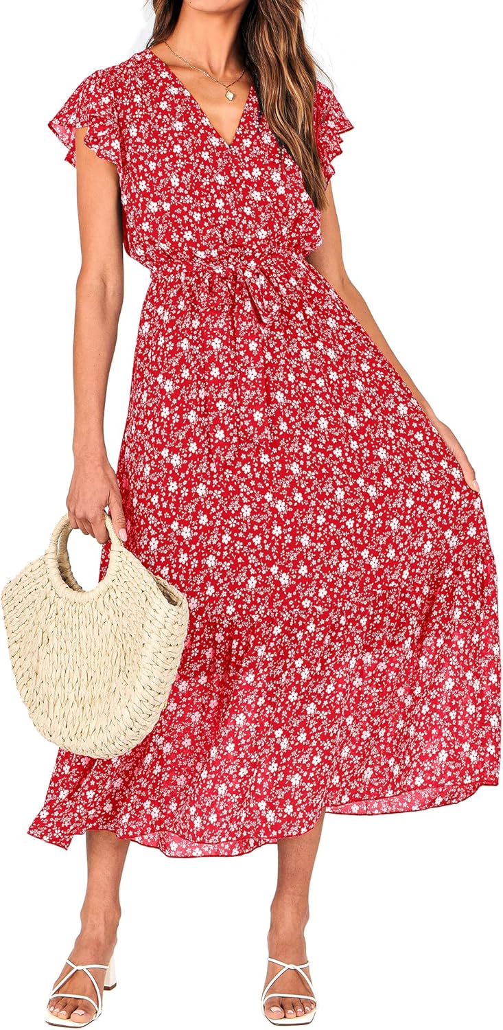 BTFBM Women Summer Bohemian Floral Midi Sun Dress Review