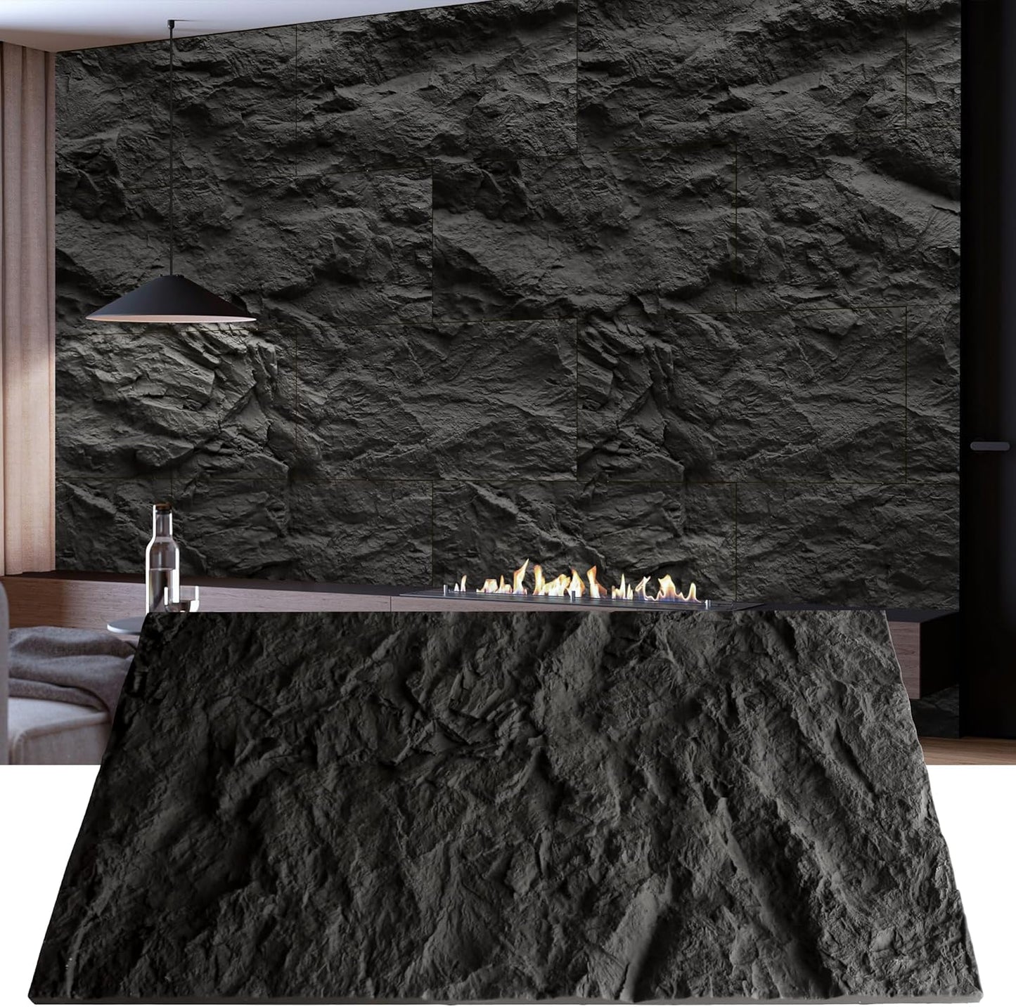 KASARO 3D Faux Stone Wall Panels for Stunning Interior Decor