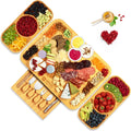 Bamboo Cheese Board and Knife Set with Charcuterie Tray - Entertaining