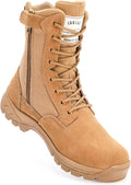 Men's Military Tactical Work Boots with Side Zipper - Lightweight in