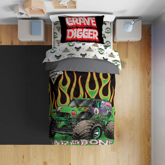 Sunny Side Up Monster Jam Toddler Comforter Set for Sweet Dreams