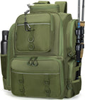 42L Fishing Backpack with Rod Holders - Large Waterproof Tackle Bag