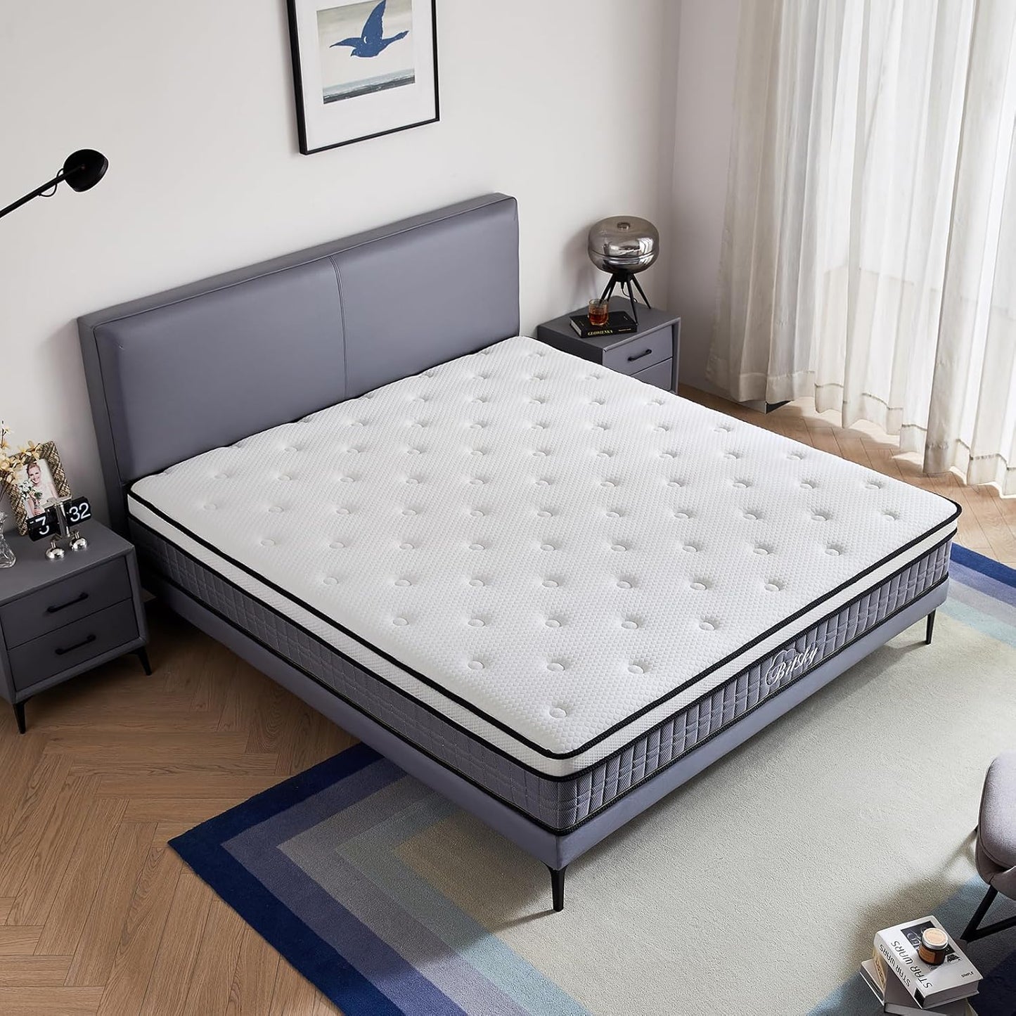 Bitsky Full Size Mattress - 12in Gel Memory Foam Hybrid Comfort