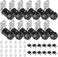 PTEROMY 12 Pack Cabinet Lock with Keys - Heavy Duty RV Cam Locks