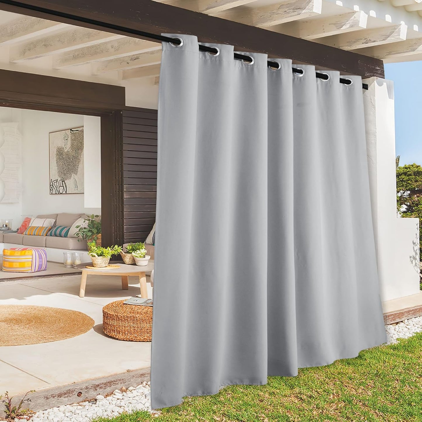 RYB HOME Outdoor Curtains Waterproof for Privacy and Sun Block