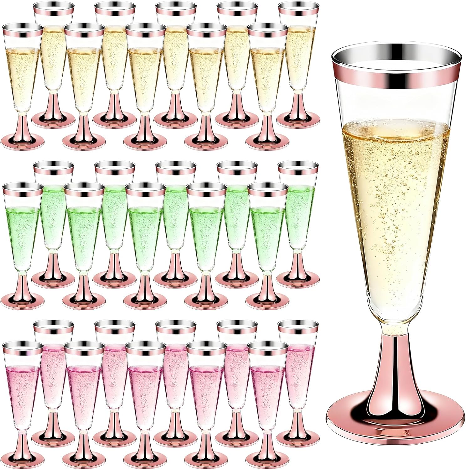 200 Pack Plastic Champagne Flutes for Celebrations and Parties
