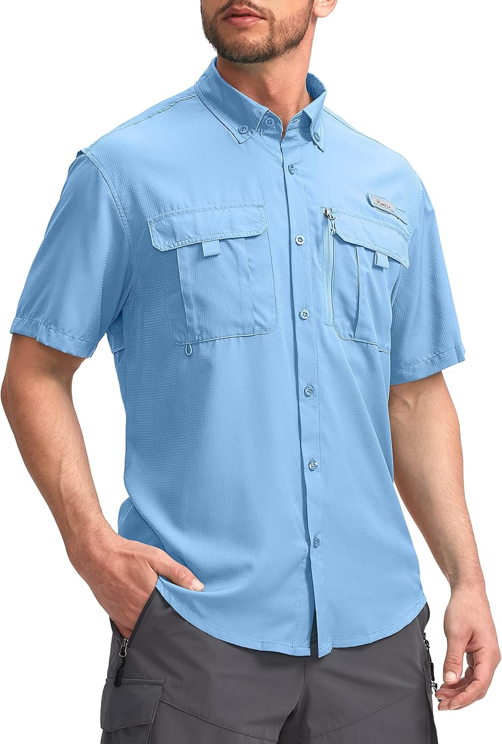 Pudolla Men's Fishing Shirts with UPF50+ Protection and Pockets
